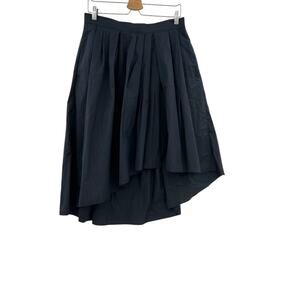 Brunello Cucinelli Pleated Asymmetric Skirt Cotton Navy Blue Size‎ US 8